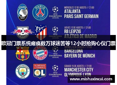欧冠门票系统瘫痪数万球迷苦等12小时抢购心仪门票